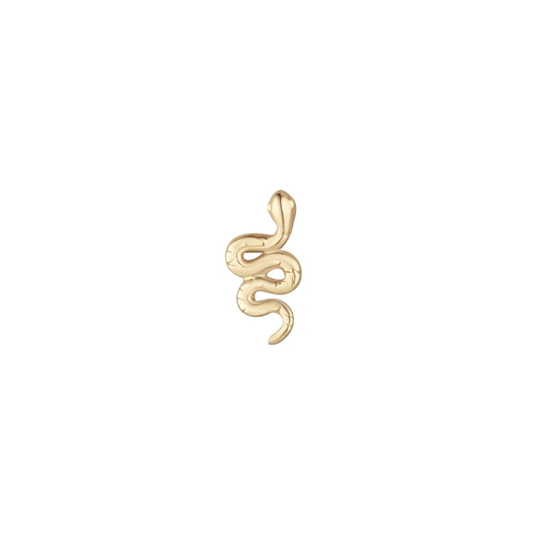 NJO Designs 9ct Yellow Gold Snake Threaded Stud Earring Single 6mm