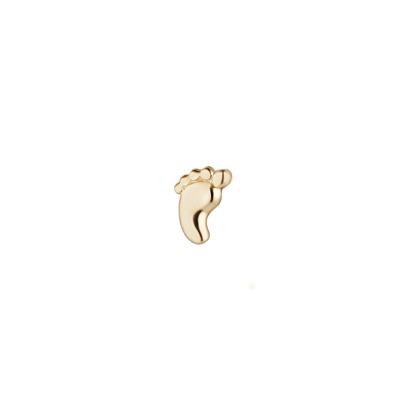 NJO Designs 9ct Yellow Gold Baby Foot Threaded Stud Earring Single 6mm