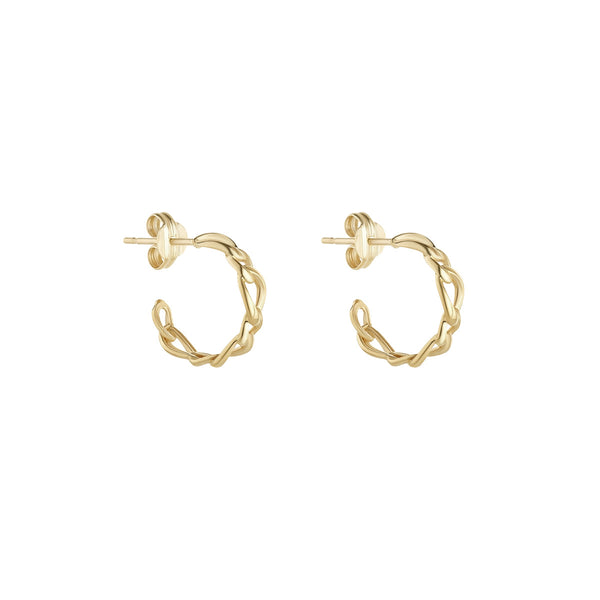 9ct Yellow Gold Chain Link Hoop Earrings