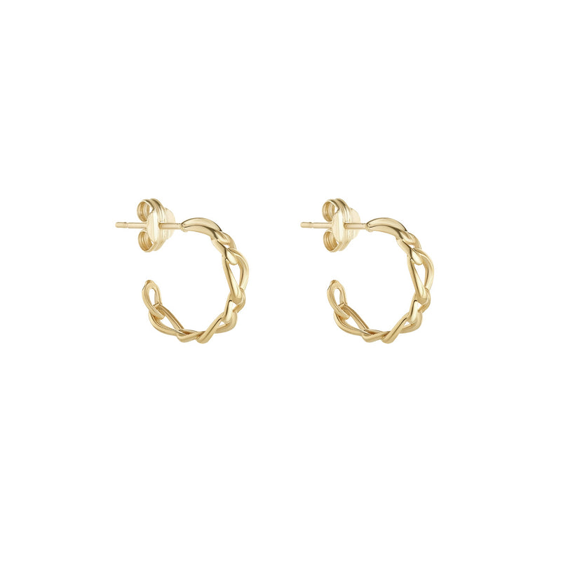 NJO Designs 9ct Yellow Gold Chain Link Hoop Earrings