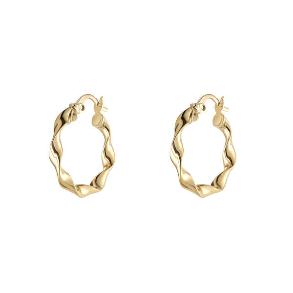 9ct Yellow Gold Twist Hoop Earrings
