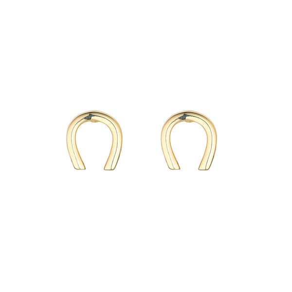 NJO Designs 9ct Yellow Gold Horseshoe Stud Earrings