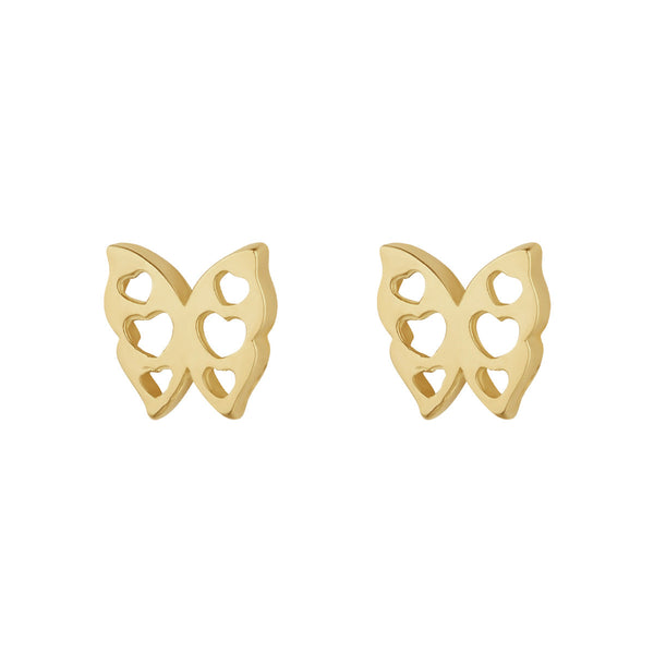 NJO Designs 9ct Yellow Gold Butterfly Stud Earrings