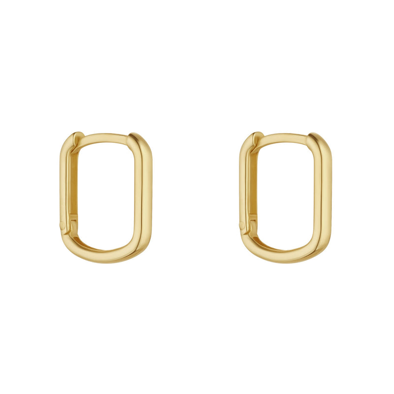 9ct Yellow Gold Oval Huggie Earrings