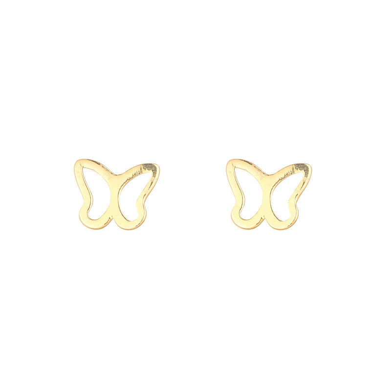 NJO Designs 9ct Yellow Gold Open Butterfly Stud Earrings