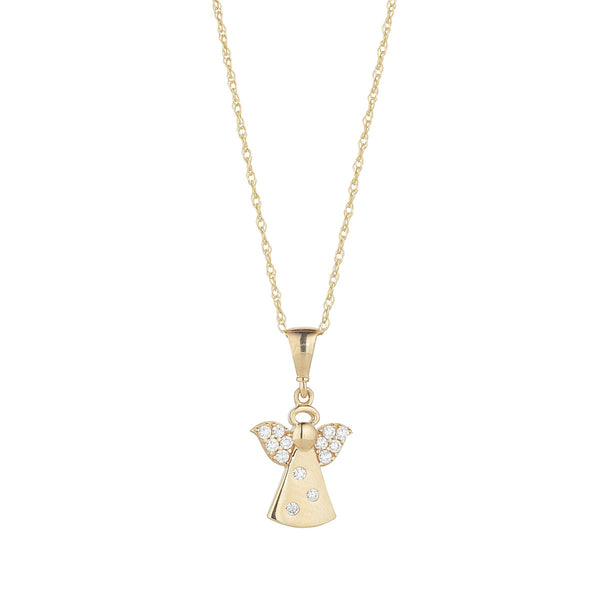 NJO Designs 9ct Yellow Gold CZ Angel Pendant