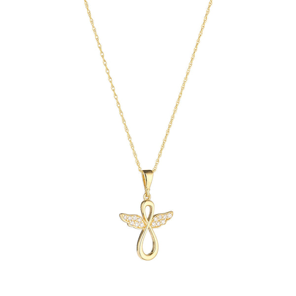 NJO Designs 9ct Yellow Gold CZ Angel Pendant