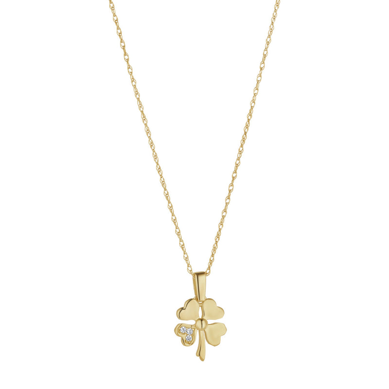 Lucky 4 Leaf Clover Pendant in 14 Karat Gold — Antique Jewelry Mall