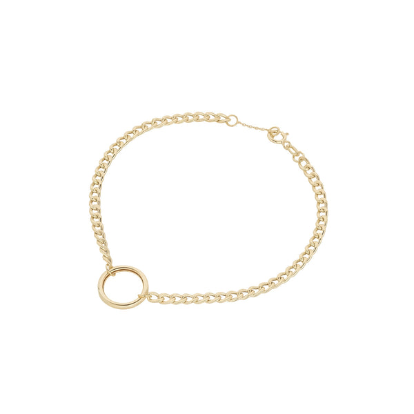 NJO Designs 9ct Yellow Gold Circle & Curb Chain Bracelet
